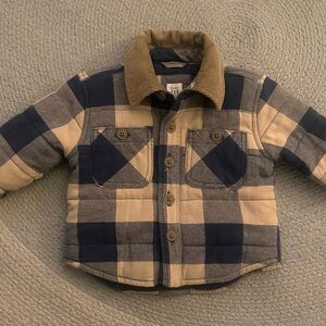 Baby Gap Plaid Jacket - Beige and Navy
